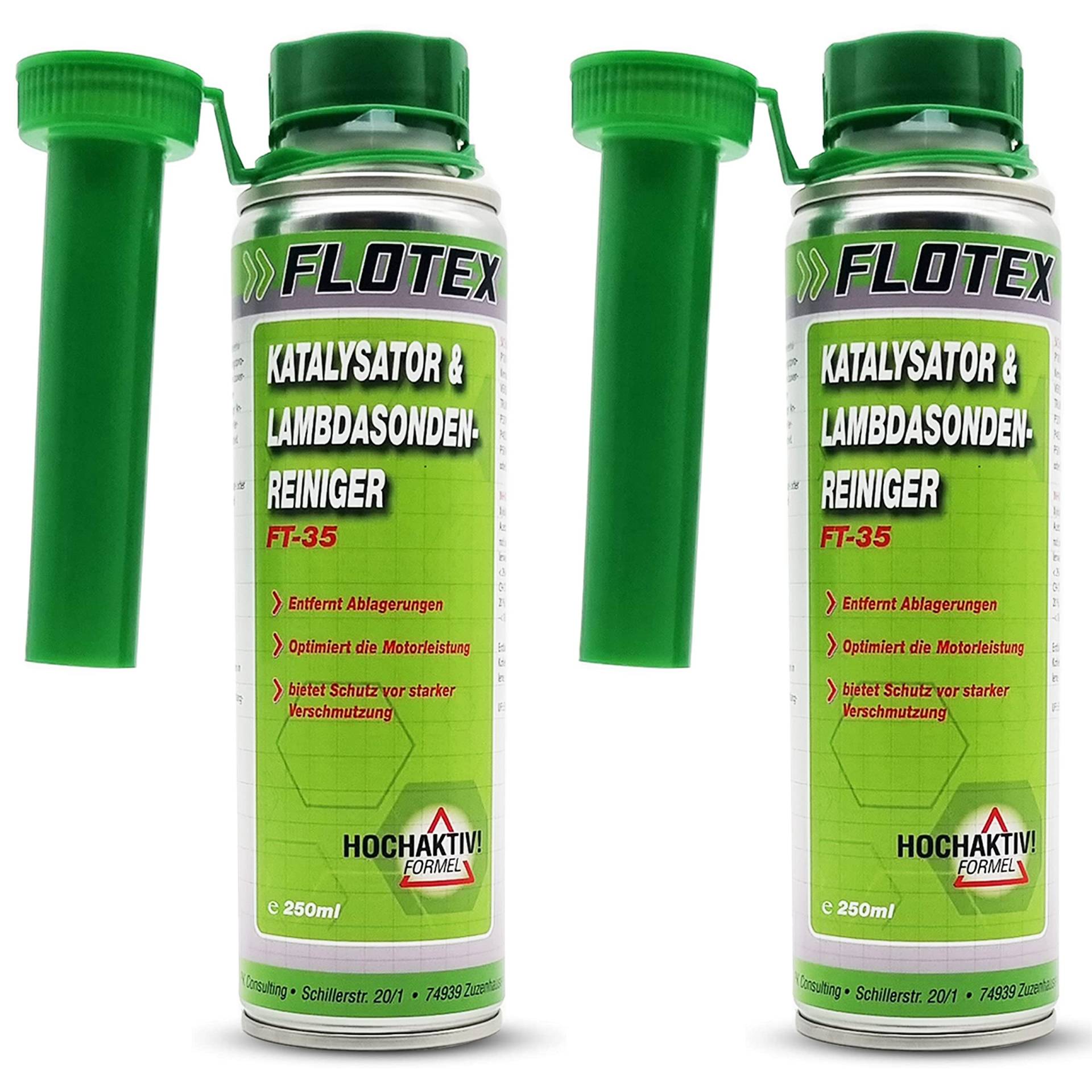 Flotex Katalysator & Lambdasondenreiniger, 2 x 250ml Additiv beseitigt Verschmutzungen im gesamten Verbrennungssystem Flotex Katalysator & Lambdasondenreiniger, 2 x 250ml Additiv beseitigt Verschmutzungen im gesamten Verbrennungssystem von Flotex