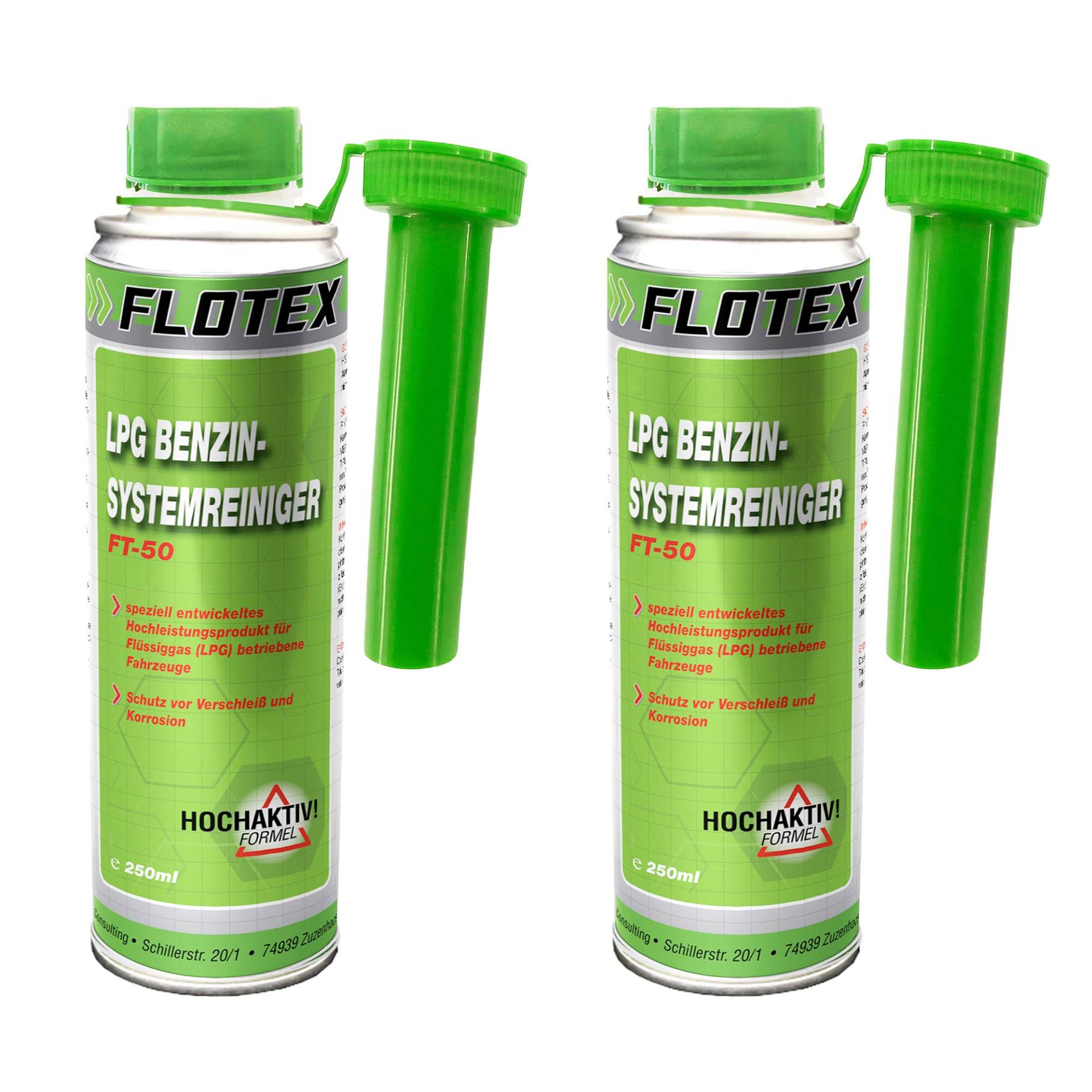Flotex LPG Benzinsystemreiniger, 2 x 250ml Additiv Motor System Reiniger Benzin von Flotex