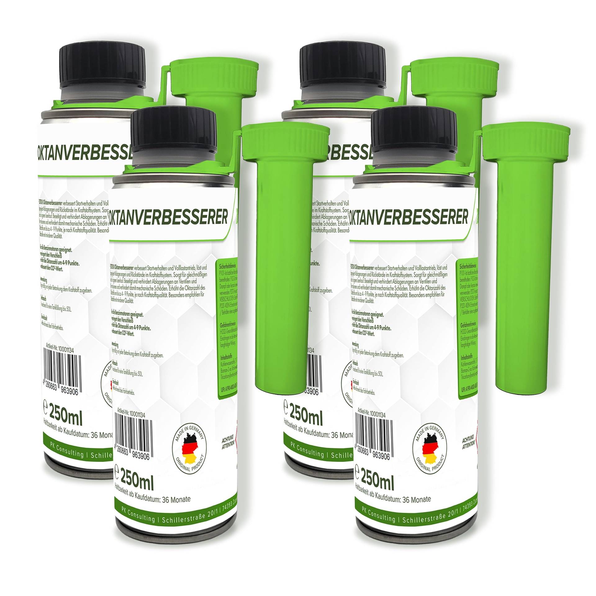 Flotex - Leistungsstarker Oktanverbesserer 4x250 ml | Kraftstoffeffizienz steigernder Systemreiniger | Additiv für verbesserte Benzinverbrennung | Motorreiniger für sämtliche Benzinmotoren Flotex - Leistungsstarker Oktanverbesserer 4x250 ml | Kraftstoffeffizienz steigernder Systemreiniger | Additiv für verbesserte Benzinverbrennung | Motorreiniger für sämtliche Benzinmotoren von Flotex