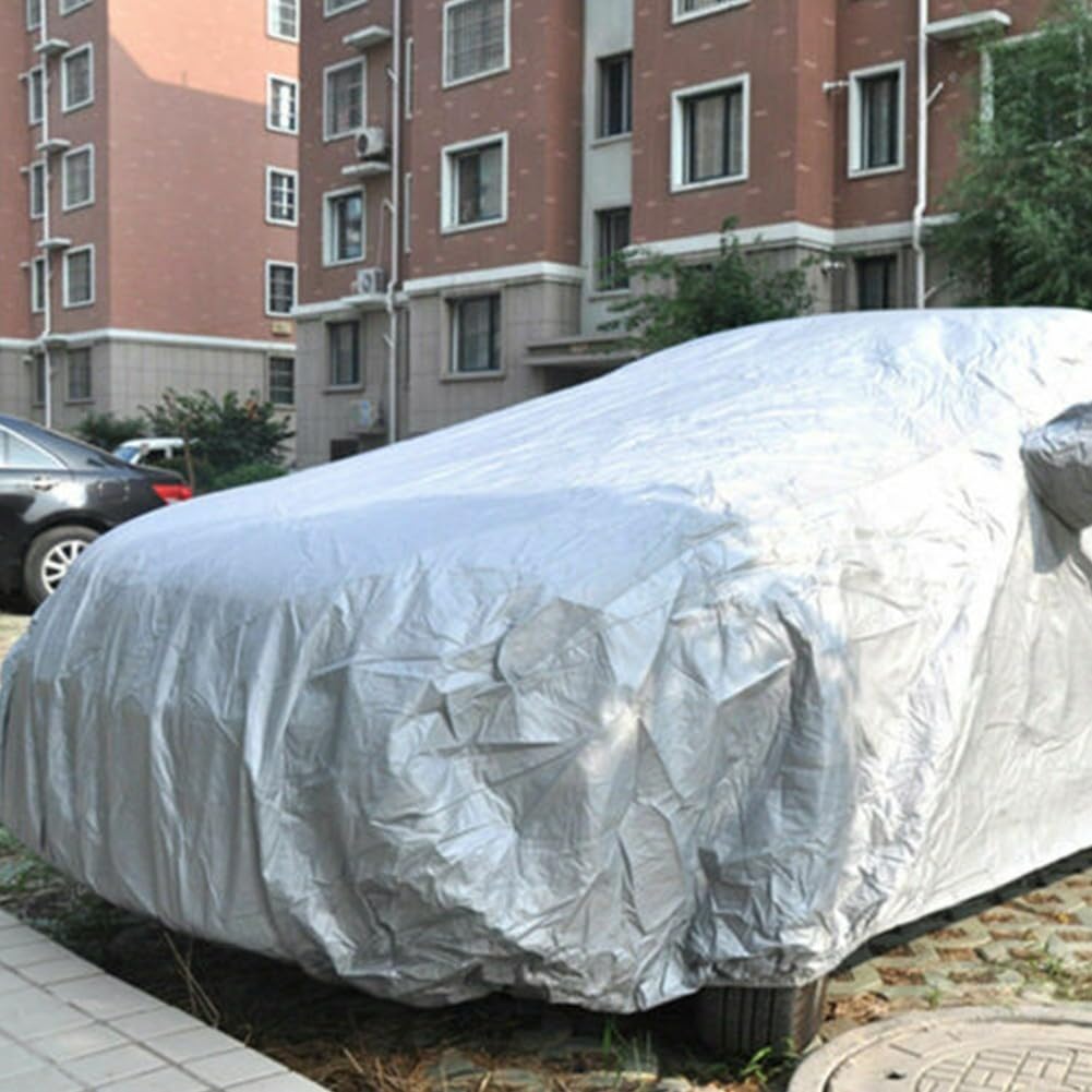 170T Silberne Autoabdeckung für Chevy For Malibu For Camaro, Leicht und Atmungsaktiv, Wasserdichter Schutz vor Wetter und Verschmutzung von Floweringbeter