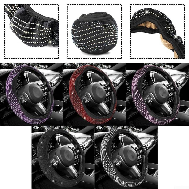 Bequemer und eleganter rutschfester Lenkradbezug mit einzigartigem Diamant-Design, um Ihre Fahrt zu verbessern (D) von Floweringbeter