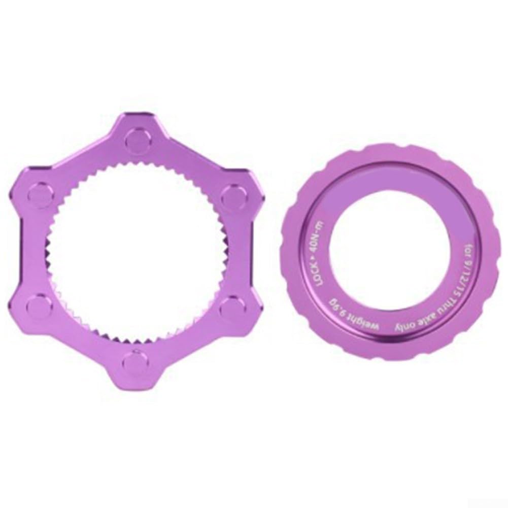 Center Lock Umbausatz für Mountainbikes, 6 Bolzen Scheibe für Rotoren, Adapter mit Aluminiumlegierung Konstruktion (lila) von Floweringbeter