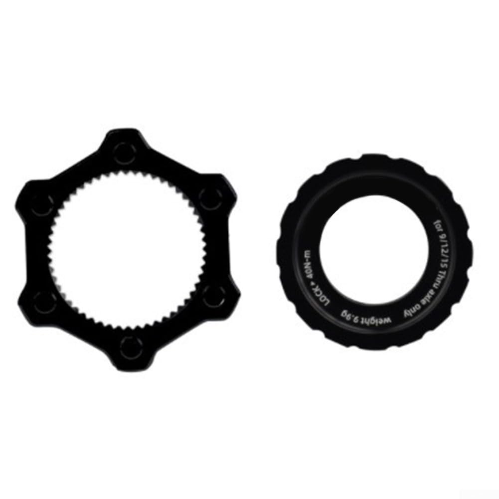 Center Lock Umbausatz für Mountainbikes, 6 Bolzen Scheibe für Rotoren, Adapter mit Aluminiumlegierung Konstruktion (schwarz) von Floweringbeter