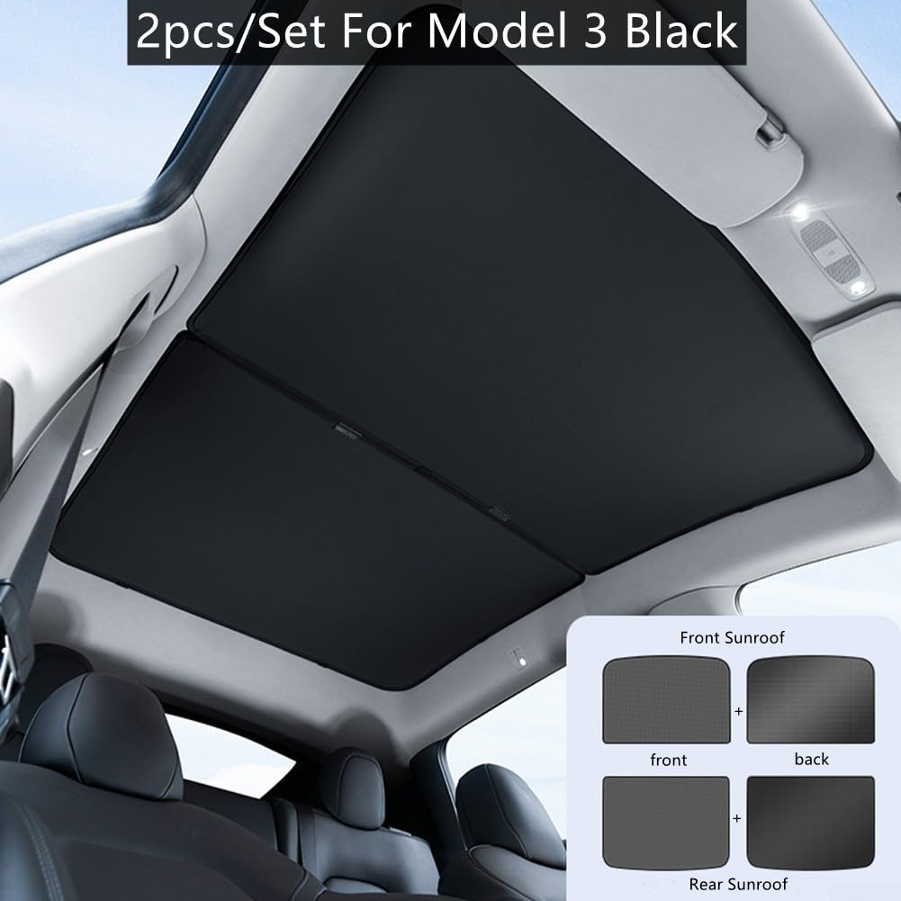 Effizienter Sonnenschutz für Tesla für Modell 3, blockiert Wärme und bietet komfortable Innenumgebung (für M3 Silber) von Floweringbeter