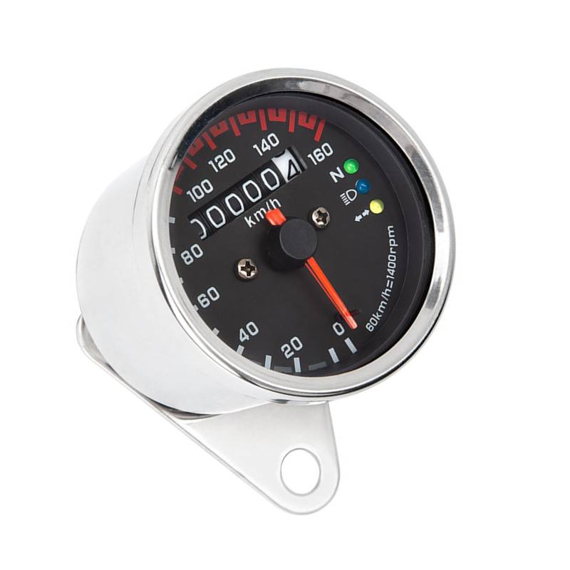 Fluxioxtna Retro Modern Motorcycle Tomometometer Mit LED Hintergrundbeleuchtung Drehzahlmesser Stahl Und Glasgeschwindigkeitsmesser Für Fahrräder von Fluxioxtna