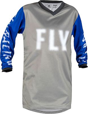 Fly Racing F-16 S23, Trikot Kinder - Grau/Blau - YM von Fly Racing