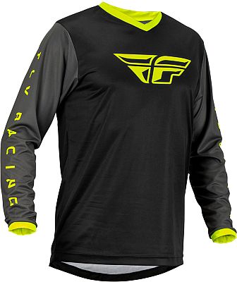 Fly Racing F-16 S23, Trikot - Schwarz/Grau/Neon-Gelb - M von Fly Racing