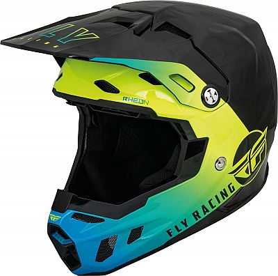 Fly Racing Formula CC Centrum, Motocrosshelm - Schwarz/Blau/Neon-Gelb - XL von Fly Racing