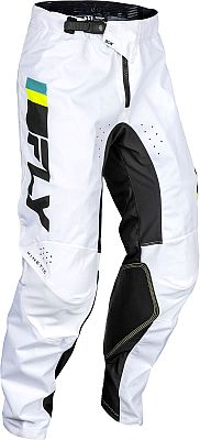 Fly Racing Kinetic Prix, Textilhose - Weiß/Schwarz/Neon-Gelb - 34 von Fly Racing