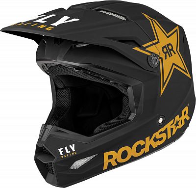 Fly Racing Kinetic Rockstar, Crosshelm - Matt Schwarz/Gold - XXL von Fly Racing