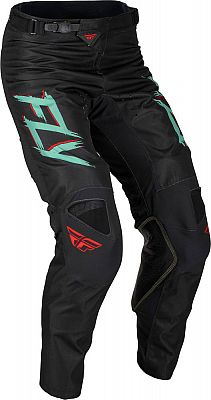 Fly Racing Kinetic S.E. Rave, Textilhose - Schwarz/Mint/Rot - 32 von Fly Racing