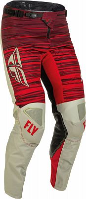 Fly Racing Kinetic Wave, Textilhose - Hellgrau/Rot/Dunkelrot - 34 von Fly Racing