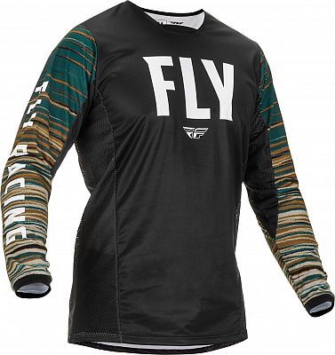 Fly Racing Kinetic Wave, Trikot - Schwarz/Grün/Braun - M von Fly Racing