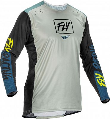 Fly Racing Lite, Trikot - Hellgrau/Blau/Neon-Gelb - L von Fly Racing