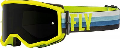 Fly Racing Zone Stripes, Crossbrille - Neon-Gelb/Blau Stark-Getönt von Fly Racing