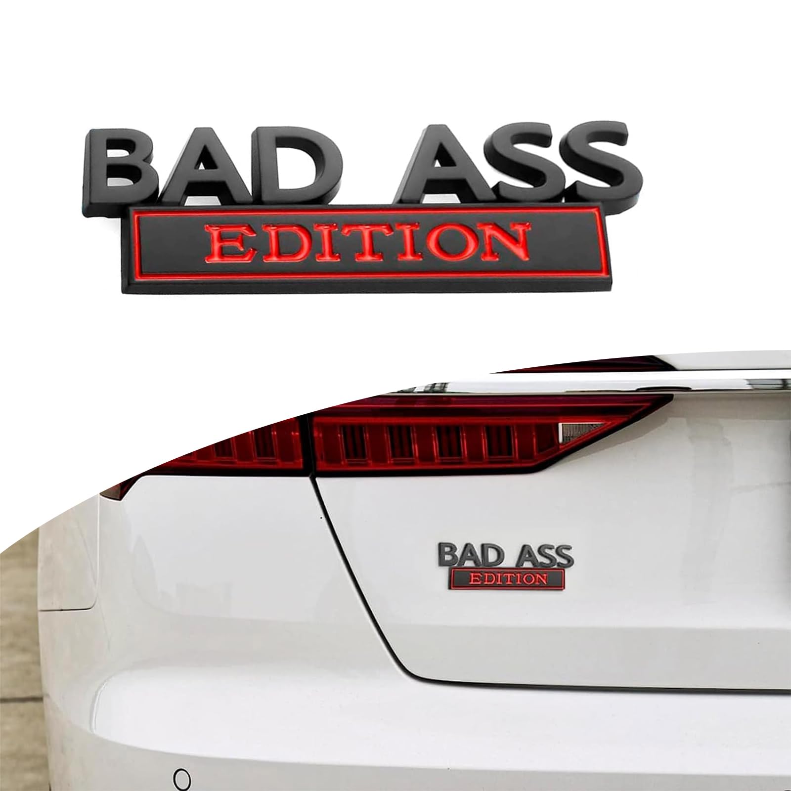 Flygun 1 PC Auto Kotflügel Abzeichen Aufkleber, 10 cm x 3,4 cm selbstklebend "Bad Ass Edition" Heckklappe Frontgrill Haube Aufkleber, Auto Dekorative Modifikation Zubehör, für die meisten Automodelle Flygun 1 PC Auto Kotflügel Abzeichen Aufkleber, 10 cm x 3,4 cm selbstklebend "Bad Ass Edition" Heckklappe Frontgrill Haube Aufkleber, Auto Dekorative Modifikation Zubehör, für die meisten Automodelle von Flygun