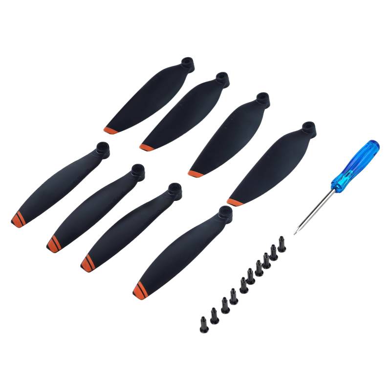 Flylin Drohnenpropeller, Kompatibel mit DJI Mavic MINI2/SE, Schwarz, 8 Stück Propeller, 10 Stück Schrauben, Schraubendreher, Fortgeschrittener Anfänger, Fernsteuerung von Flylin