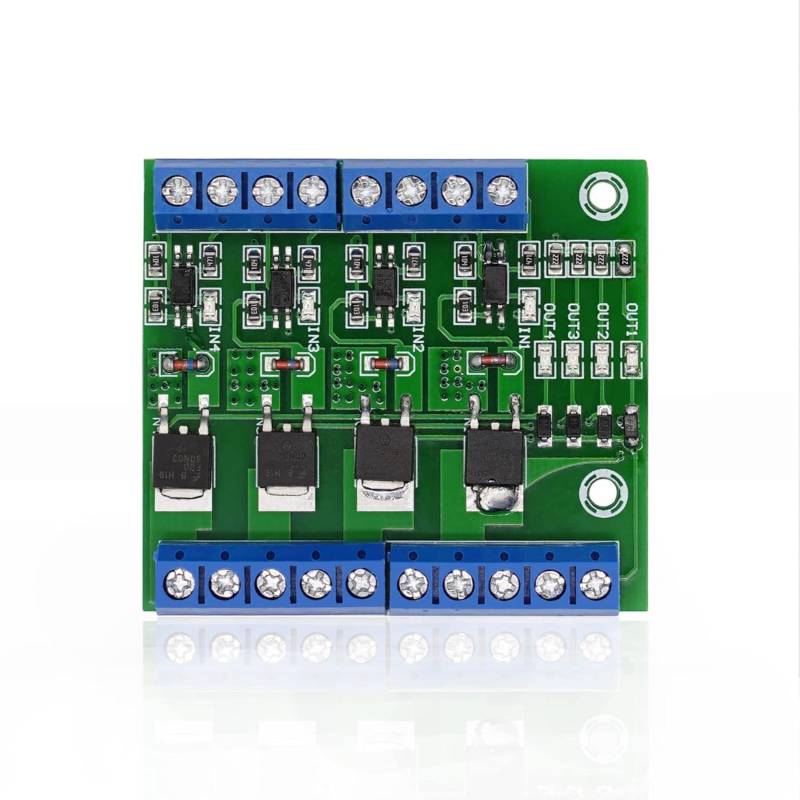 Mosfet-Leiterplatte, PWM 4-Kanal-SPS-Verstärker-Mosfet-Modul 8 Kanäle PWM 4-Kanal-MOS-FET-Modul, SPS-Verstärker-Leiterplatten-Treibermodul PCB Modul Treiber 3-20V bis 3.7-27VDC, 10A von Flylin