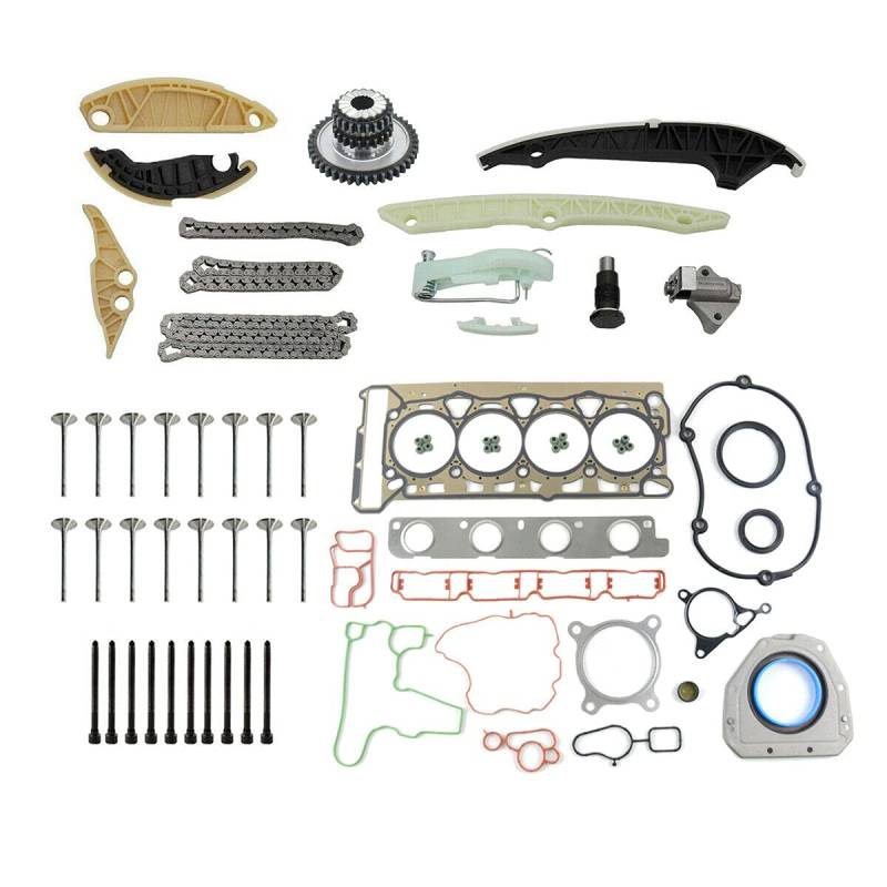 Flynsu Steuerkettensatz & Ventilsatz passend für 2004-2017 1.8 2.0 TFSI TSI CAD CAEB CAE CAWA CAW CBFA 06H109158J 06H109467N von Flynsu
