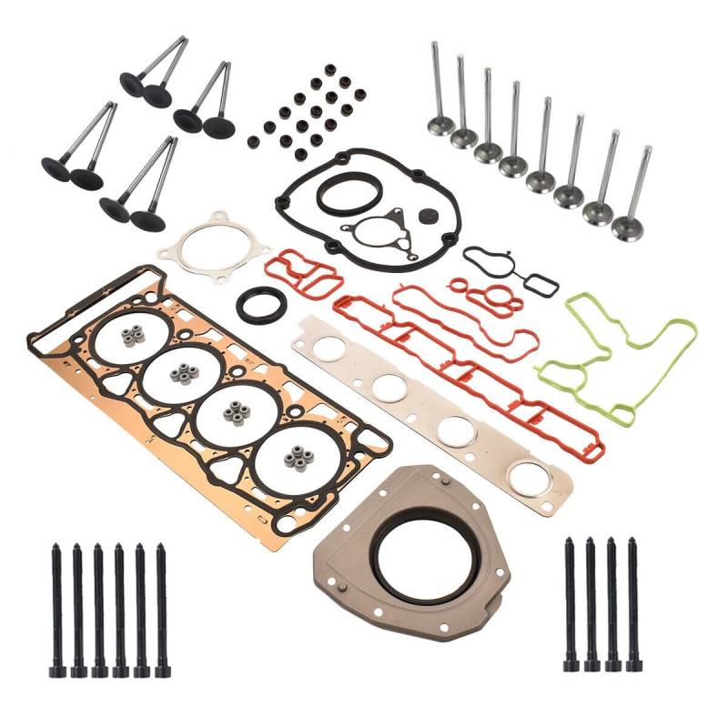 Flynsu Zylinderkopfdichtungssatz mit Ventilsatz mit Bolzen Kompatibel mit Aud1 V-W Se-at Sk0da 1.8 TFSI 2.0 TFSI 1.8 TSI 2.0 TSI 06H103383AF 06J103383D 06H103085J 06H103085G 06B103113C von Flynsu