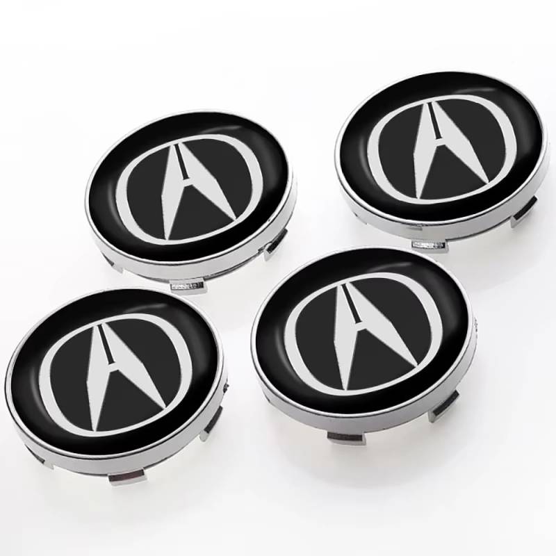 Fmesoo 4 Stück Radnabenkappen Nabendeckel,für Acura RL Integra ILX TL TLX MDX RDX CL CSX RSX ZDX TSX NSX 60mm Felgendeckel ABS Radnabenabdeckung Auto Schützt Zubehör Logo Radkappen von Fmesoo