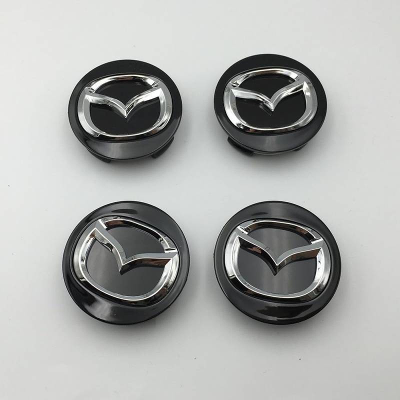 Fmesoo 4 Stück Radnabenkappen Nabendeckel,für Mazda Artez Angksela CX4 CX5 CX8 56mm Felgendeckel ABS Radnabenabdeckung Auto Schützt Zubehör Logo Radkappen,A von Fmesoo
