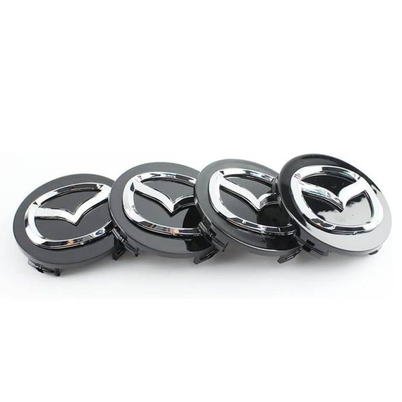 Fmesoo 4 Stück Radnabenkappen Nabendeckel,für Mazda CX3 52mm Felgendeckel ABS Radnabenabdeckung Auto Schützt Zubehör Logo Radkappen,B von Fmesoo