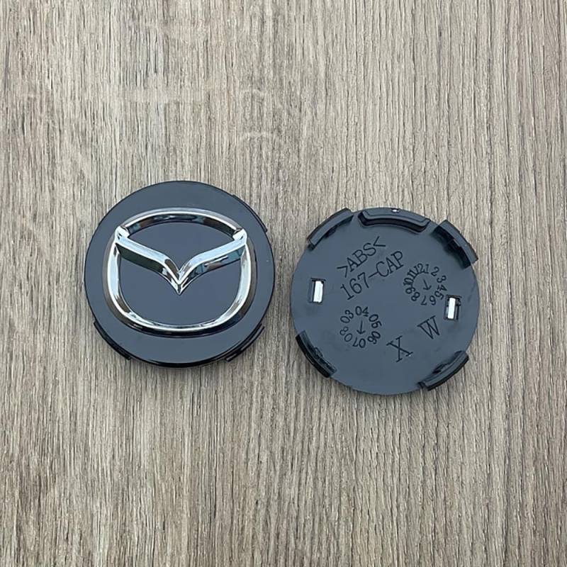 Fmesoo 4 Stück Radnabenkappen Nabendeckel,für Mazda【Short Legs】 56mm Felgendeckel ABS Radnabenabdeckung Auto Schützt Zubehör Logo Radkappen,B von Fmesoo