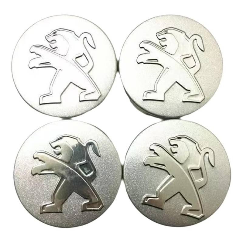 Fmesoo 4 Stück Radnabenkappen Nabendeckel,für Peugeot 60mm Felgendeckel ABS Radnabenabdeckung Auto Schützt Zubehör Logo Radkappen,A von Fmesoo