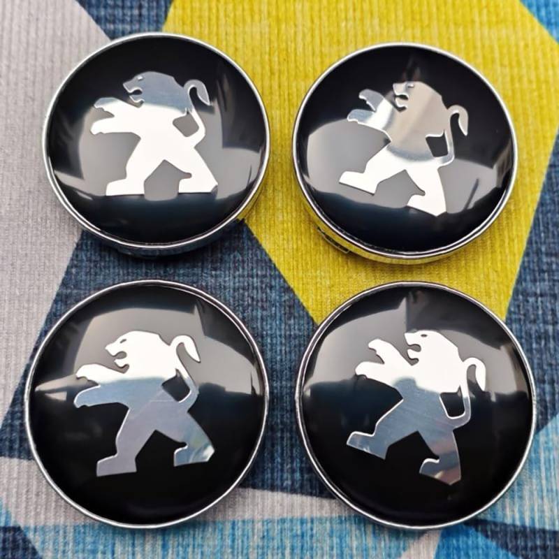 Fmesoo 4 Stück Radnabenkappen Nabendeckel,für Peugeot 60mm Felgendeckel ABS Radnabenabdeckung Auto Schützt Zubehör Logo Radkappen,B von Fmesoo