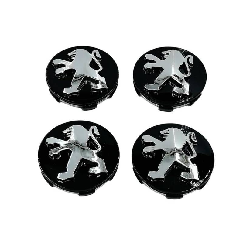 Fmesoo 4 Stück Radnabenkappen Nabendeckel,für Peugeot 60mm Felgendeckel ABS Radnabenabdeckung Auto Schützt Zubehör Logo Radkappen,C von Fmesoo