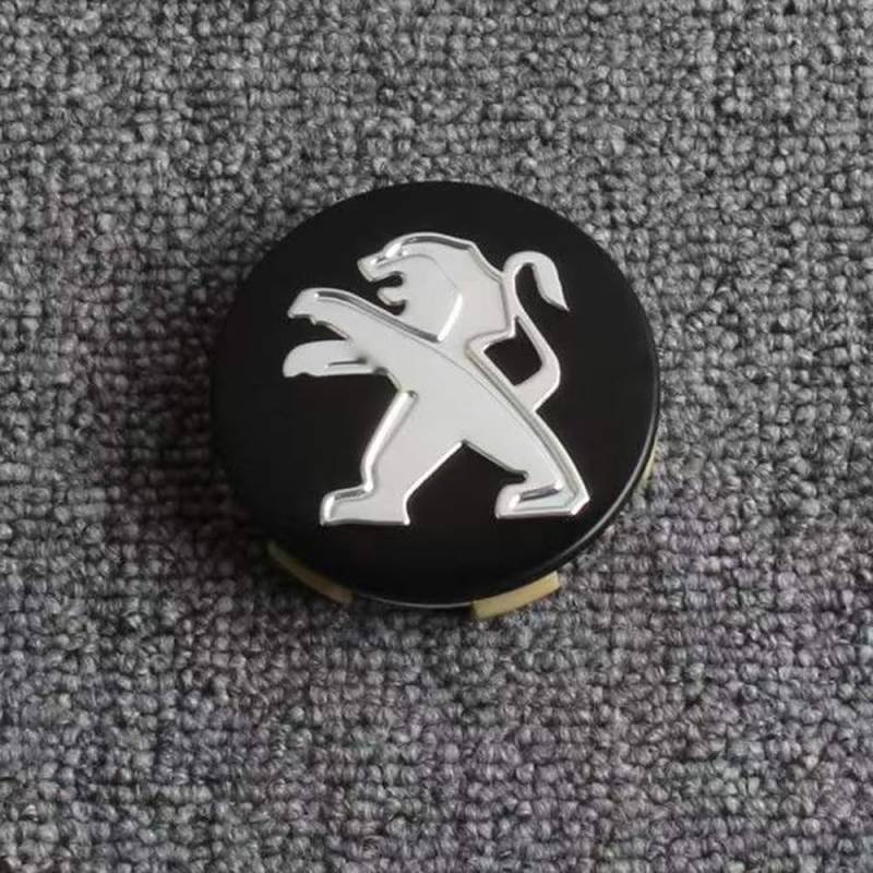 Fmesoo 4 Stück Radnabenkappen Nabendeckel,für Peugeot 60mm Felgendeckel ABS Radnabenabdeckung Auto Schützt Zubehör Logo Radkappen,E von Fmesoo