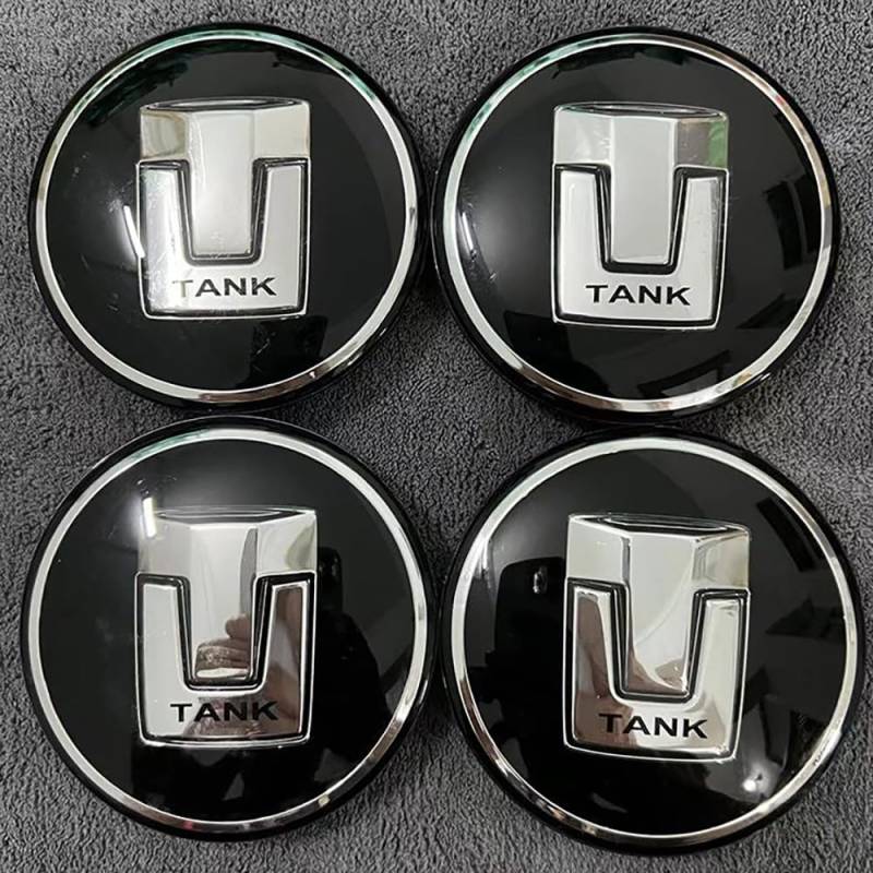Fmesoo 4 Stück Radnabenkappen Nabendeckel,für Tank 500 85mm Felgendeckel ABS Radnabenabdeckung Auto Schützt Zubehör Logo Radkappen,A von Fmesoo