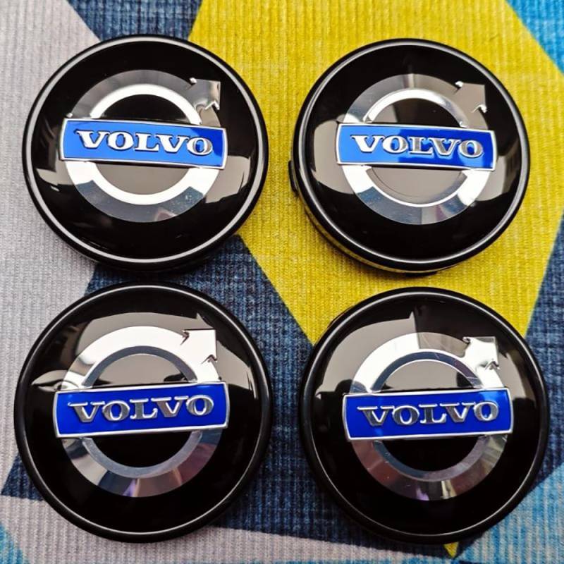 Fmesoo 4 Stück Radnabenkappen Nabendeckel,für Volvo S60 S90 XC40 60mm Felgendeckel ABS Radnabenabdeckung Auto Schützt Zubehör Logo Radkappen,D von Fmesoo