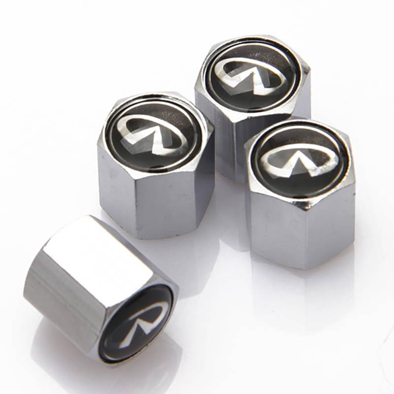 Fmesoo 4 Stück Ventilkappen,für Infiniti Ventilabdeckungen Aluminium Robuste stabilen Reifendruck Kappe Staubkappen Reifen Zubehör,B von Fmesoo