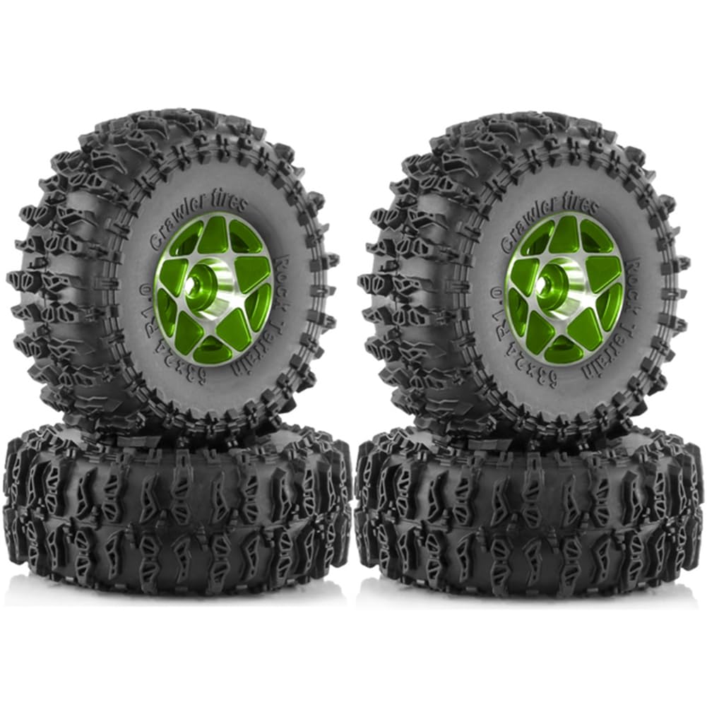 Fnfhsa 4 Stück 63 mm 1,0 Metall-Beadlock-Radreifensatz für 1/18 1/24 RC Crawler Car TRX4M SCX24 AX24 FCX24 Upgrade-Teile Grün Fnfhsa 4 Stück 63 mm 1,0 Metall-Beadlock-Radreifensatz für 1/18 1/24 RC Crawler Car TRX4M SCX24 AX24 FCX24 Upgrade-Teile Grün von Fnfhsa