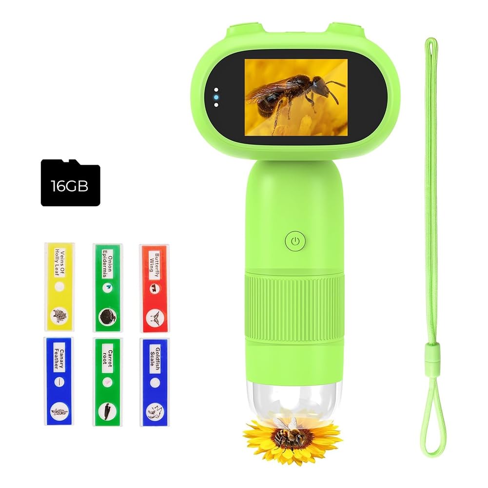 Fnfhsa P30 Kindermikroskop, 1000x Objektträger-Digitalmikroskop mit 2-Bildschirm, HD 16MP Kamera und 1080P Video, Taschenmünze A Fnfhsa P30 Kindermikroskop, 1000x Objektträger-Digitalmikroskop mit 2-Bildschirm, HD 16MP Kamera und 1080P Video, Taschenmünze A von Fnfhsa