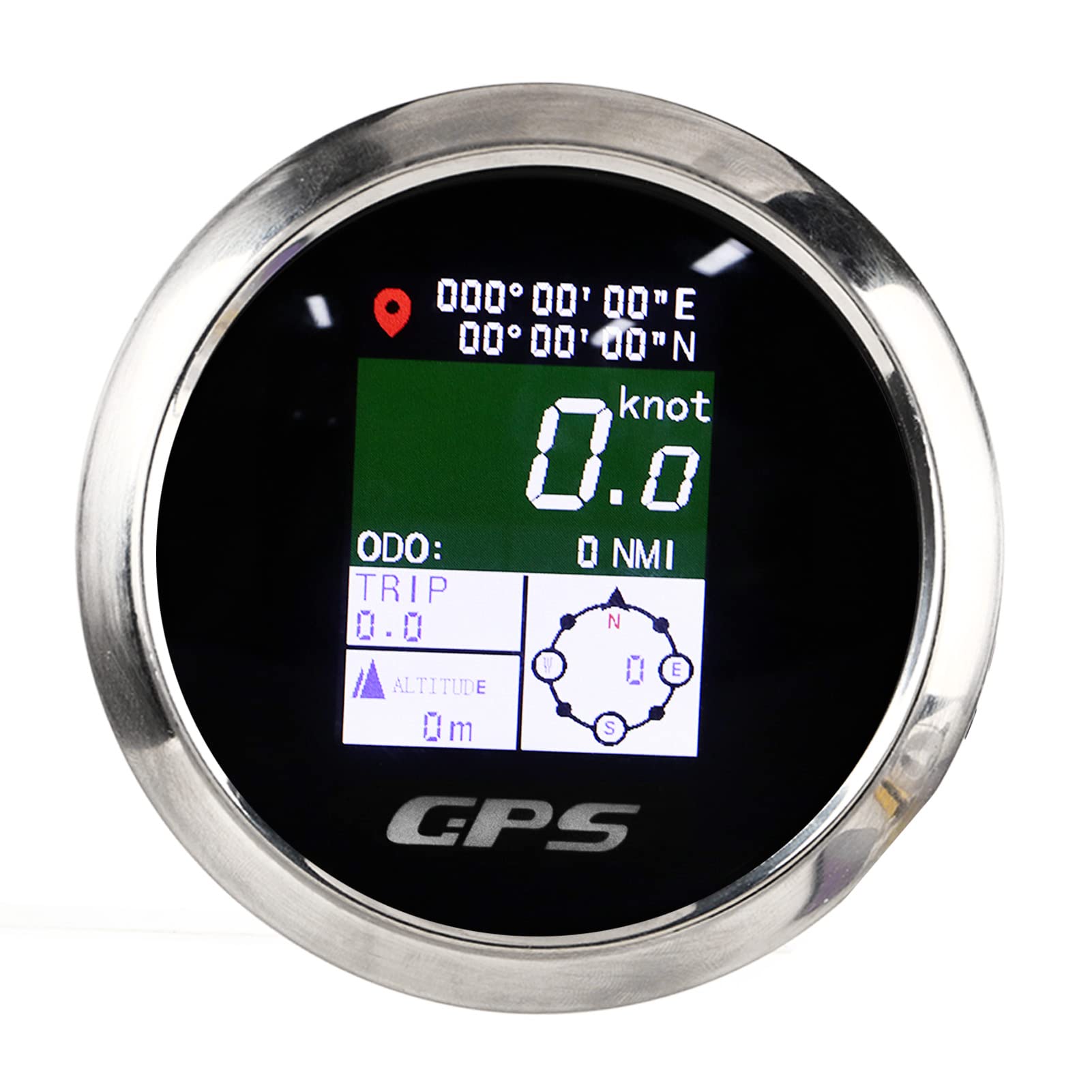 MPH GPS Tachometer, 85mm TFT Bildschirm Digitalanzeige Kilometerzähler, Universal Wasserdichtes Geschwindigkeitsmessgerät, Anzeige Höhe Länge Breite, für Boot Auto Motorrad Marine (Schwarzes von Fockety