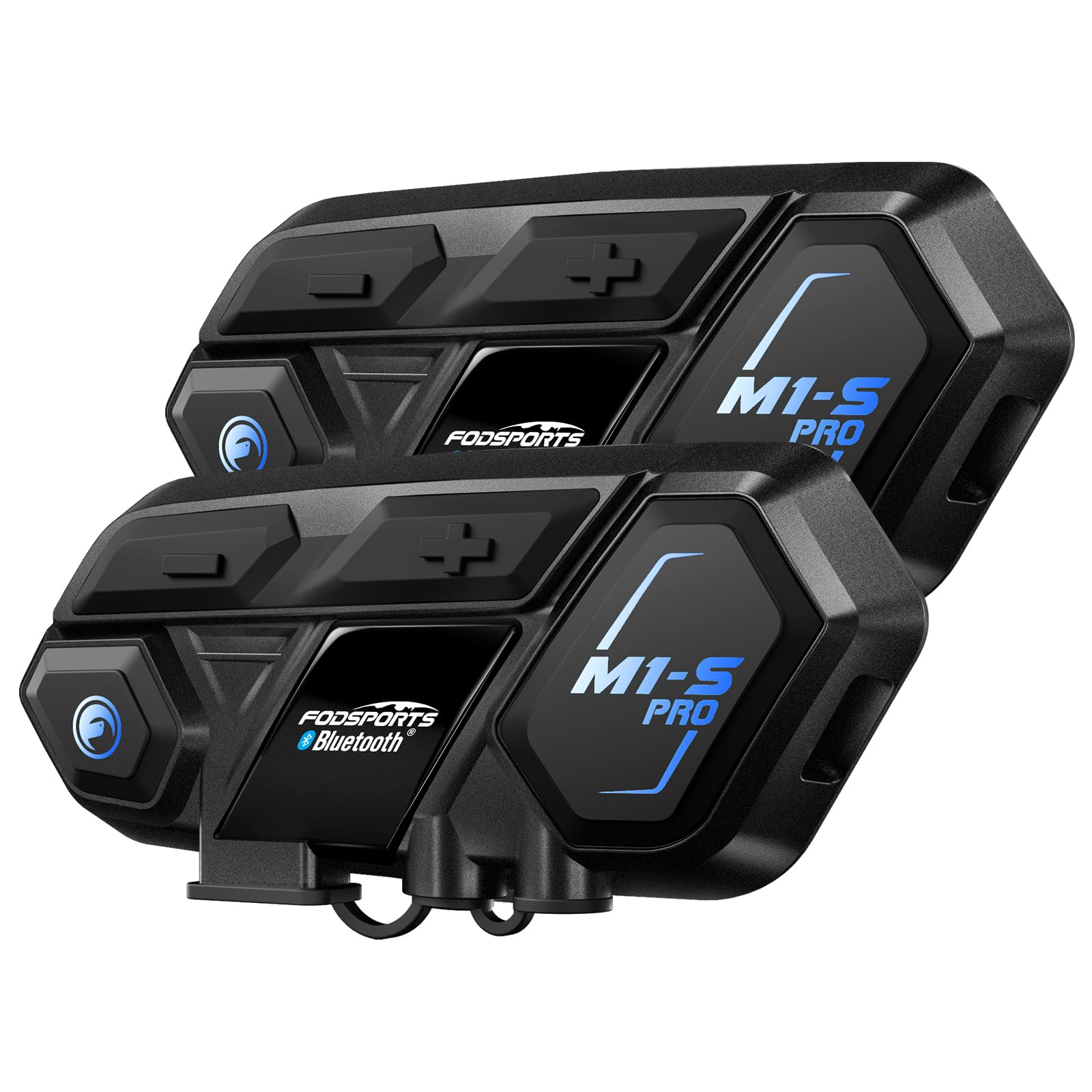 Fodsports M1-S Pro Motorrad Bluetooth Headset, Helm Intercom mit Geräuschunterdrückung, 900mAh, Motorradhelm Gegensprechanlage Kommunikationssystem mit 8 Teilnehmern, GPS, FM Radio, Wasserdichtes von Fodsports