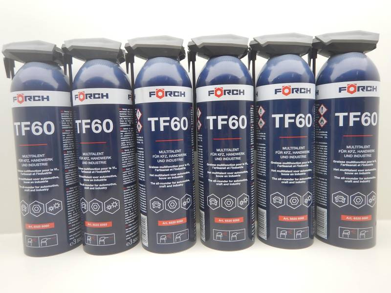 6x Förch Wartungsspray TF60 Multispray gegen festgefressene Mutten Schrauben 500ml von FORCH