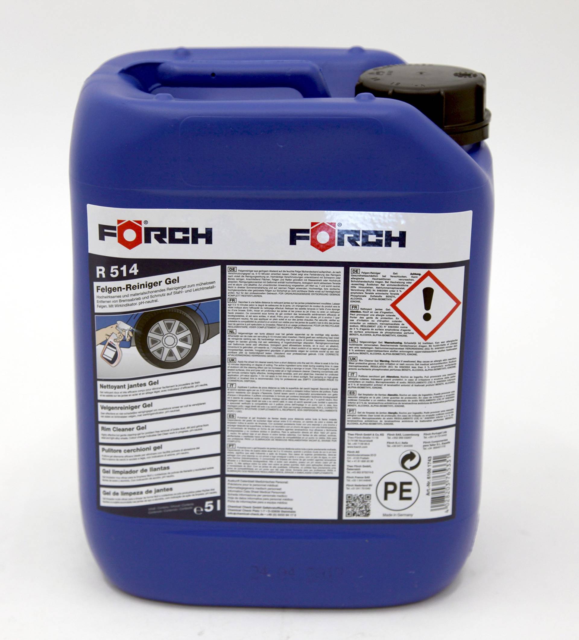 FÖRCH Felgen-Reiniger Gel R514 Felgenreiniger 5 Liter Kanister pH-neutral von FORCH