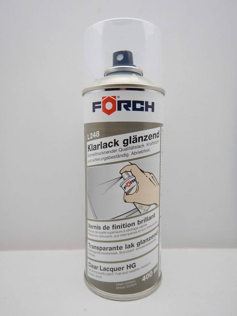 FORCH 1K L248 KlarLack Lack Spray Hochglanz Witterungs- und Korrosionsschutz Nitrocellulose-Basis Haushaltslack von FORCH