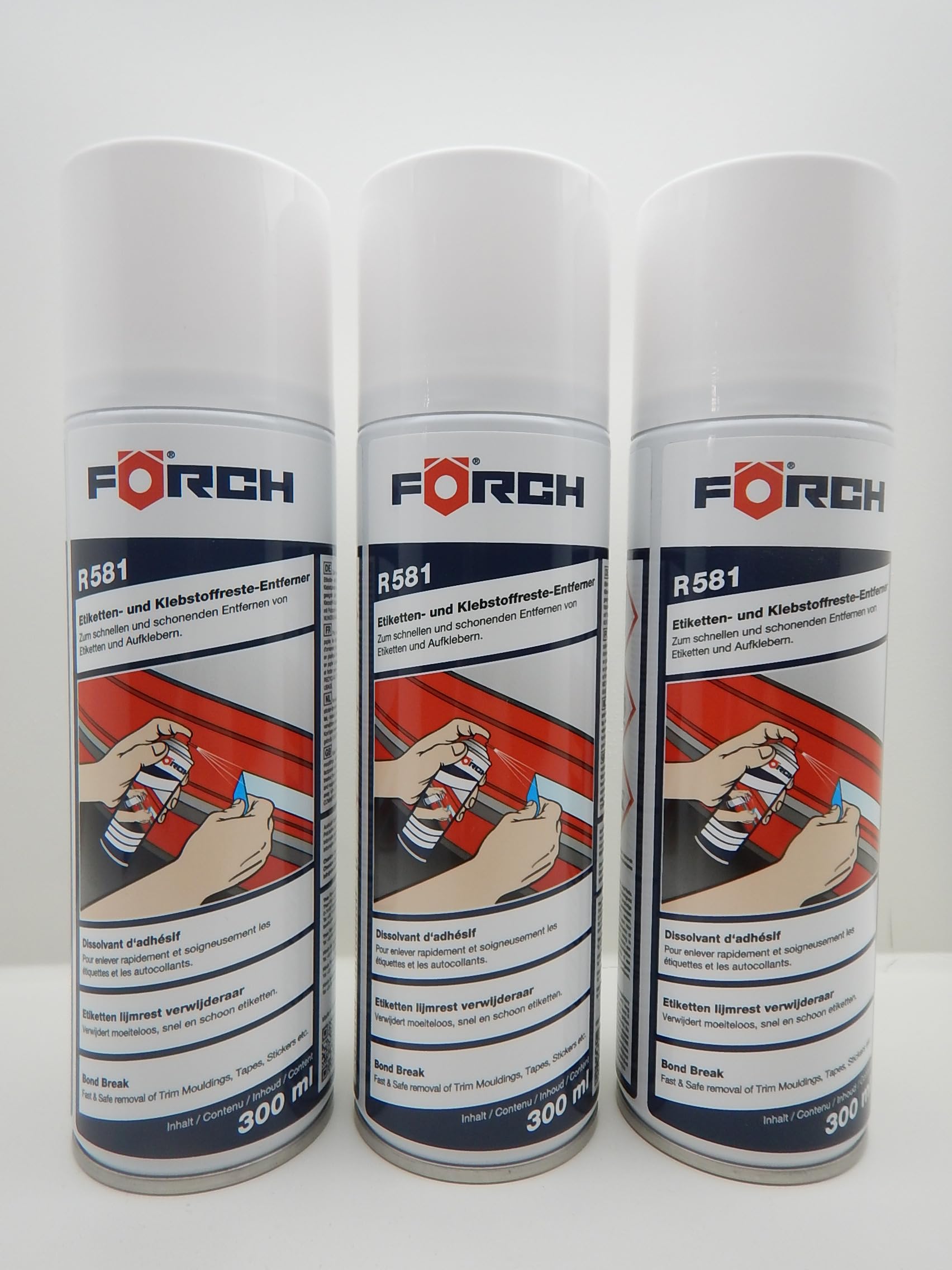 FORCH 3X Etiketten KLEBSTOFFRESTE ENTFERNER RESTE KLEBER Aufkleber R581 300ml von FORCH