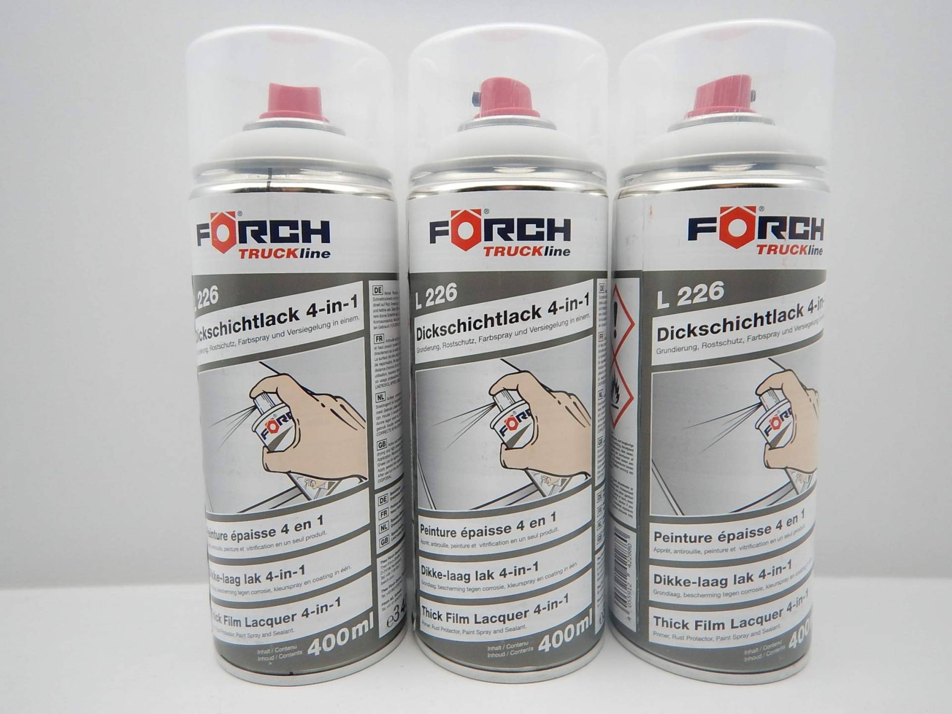 FORCH 4 in 1 ARKTIKWEISS 9147 Mercedes DICKSCHICHTLACK Lack Spray SPRAYDOSE 400ML (3) von FORCH