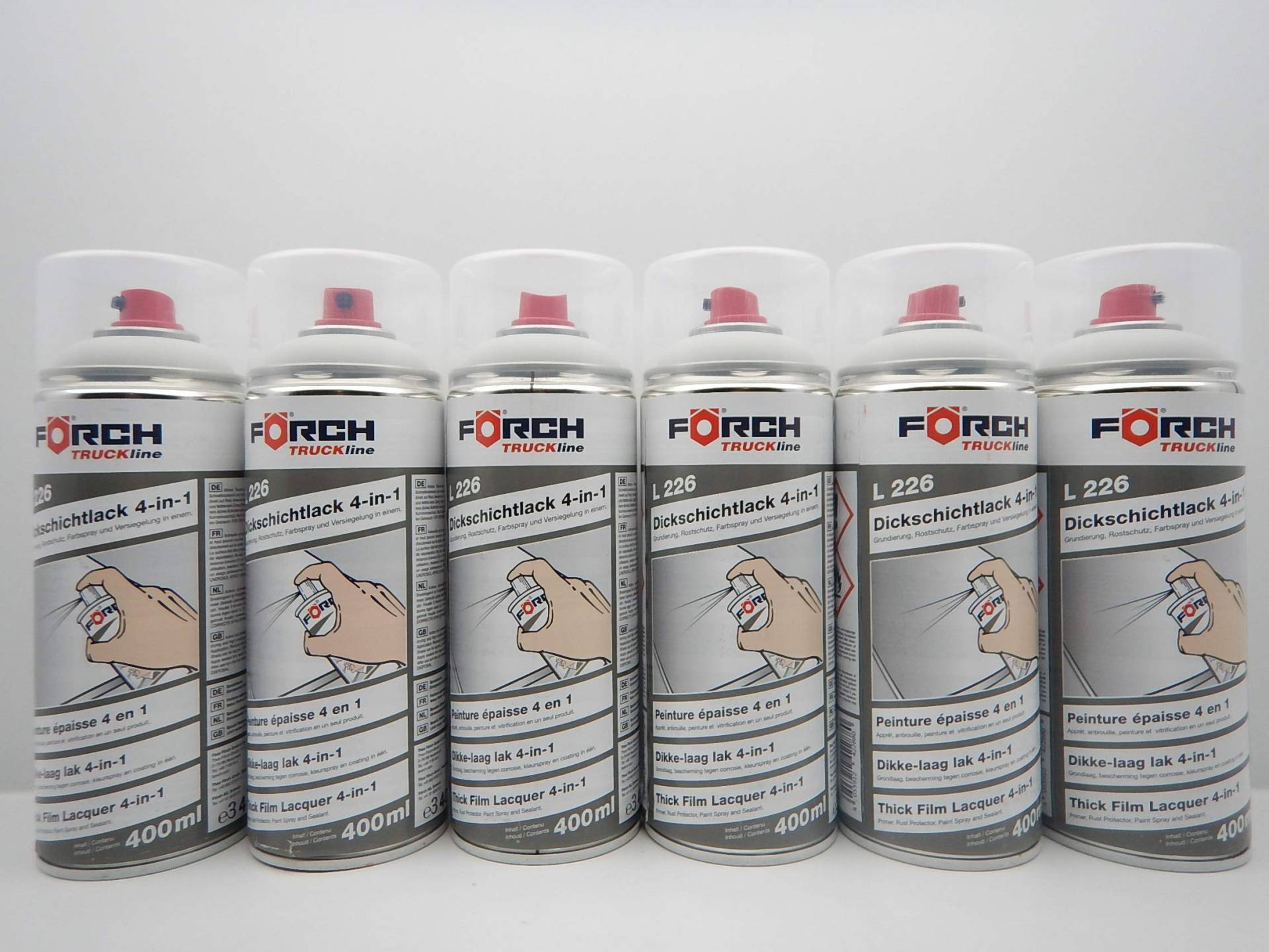 FORCH 4 in 1 ARKTIKWEISS 9147 Mercedes DICKSCHICHTLACK Lack Spray SPRAYDOSE 400ML (6) von FORCH