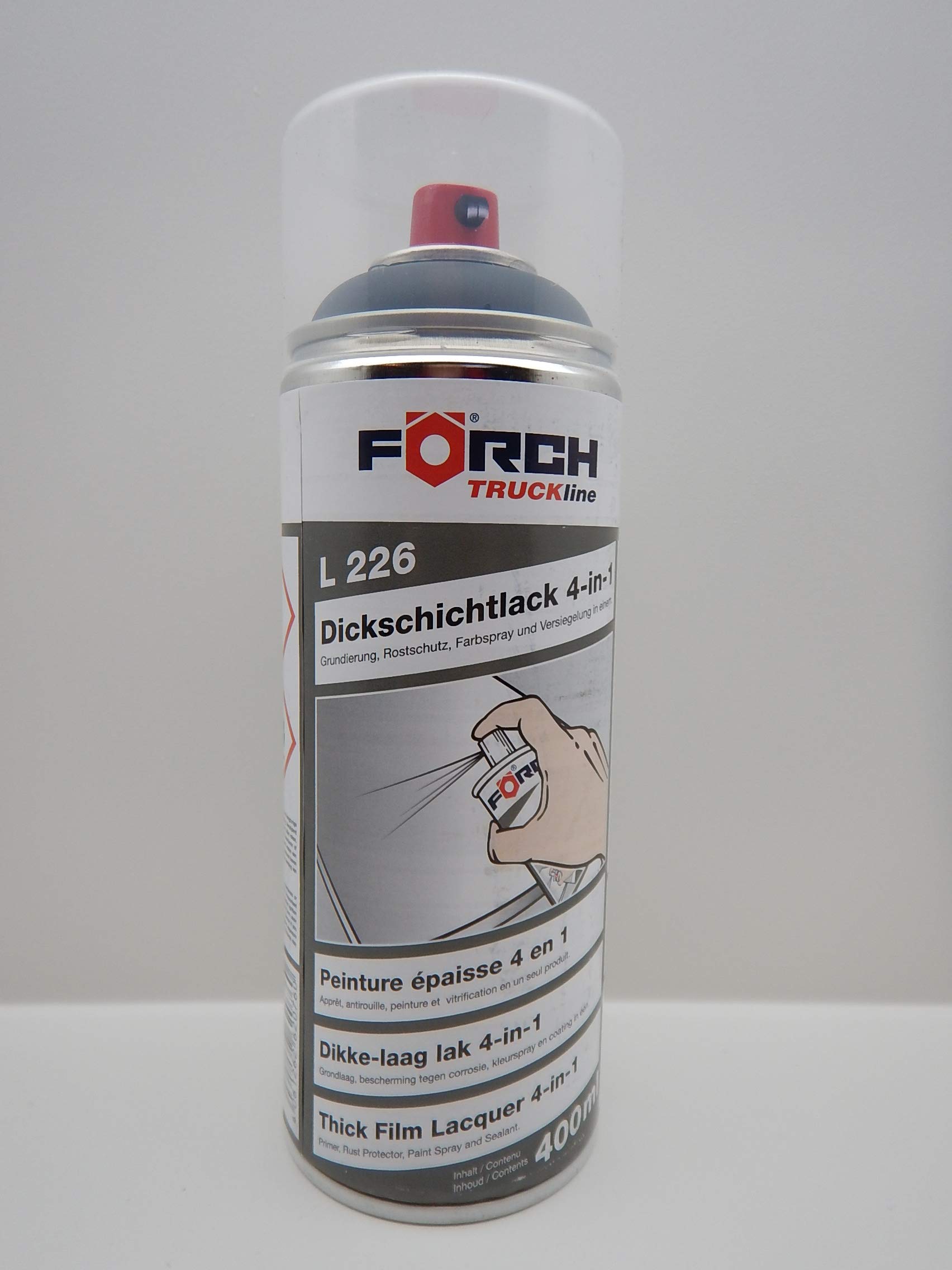 FORCH 4 in 1 BAUMASCHINE DUNKELGRAU 7461 DICKSCHICHTLACK Lack Spray SPRAYDOSE 400ML (1) von FORCH