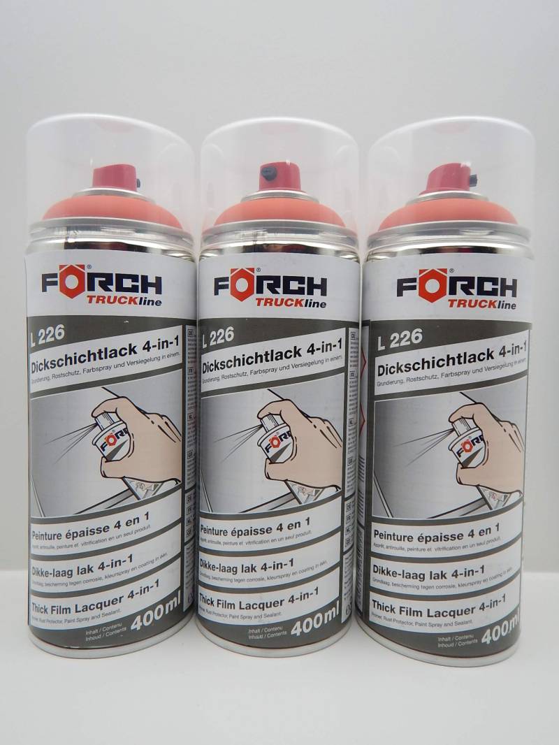 FORCH 4 in 1 BAUMASCHINE ORANGE 2284 DICKSCHICHTLACK Lack Spray SPRAYDOSE 400ML (3) von FORCH
