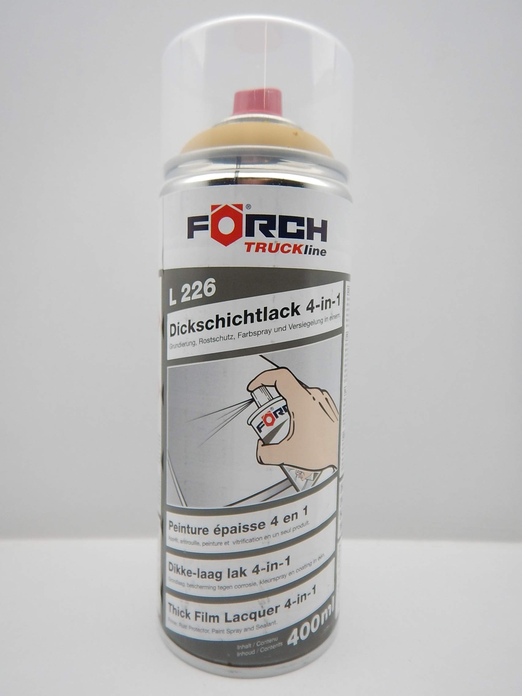 FORCH 4 in 1 Caterpillar GELB Bagger DICKSCHICHTLACK Lack Spray SPRAYDOSE 400ML (1) von FORCH