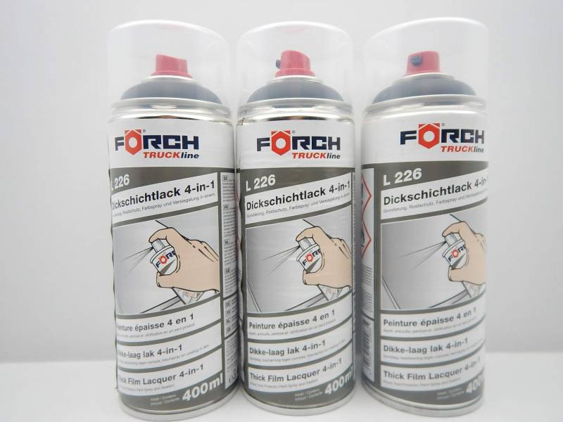 FORCH 4 in 1 DAF 7483 LKW C4P500 Chassis DICKSCHICHTLACK Lack Spray SPRAYDOSE 400ML (3) von FORCH