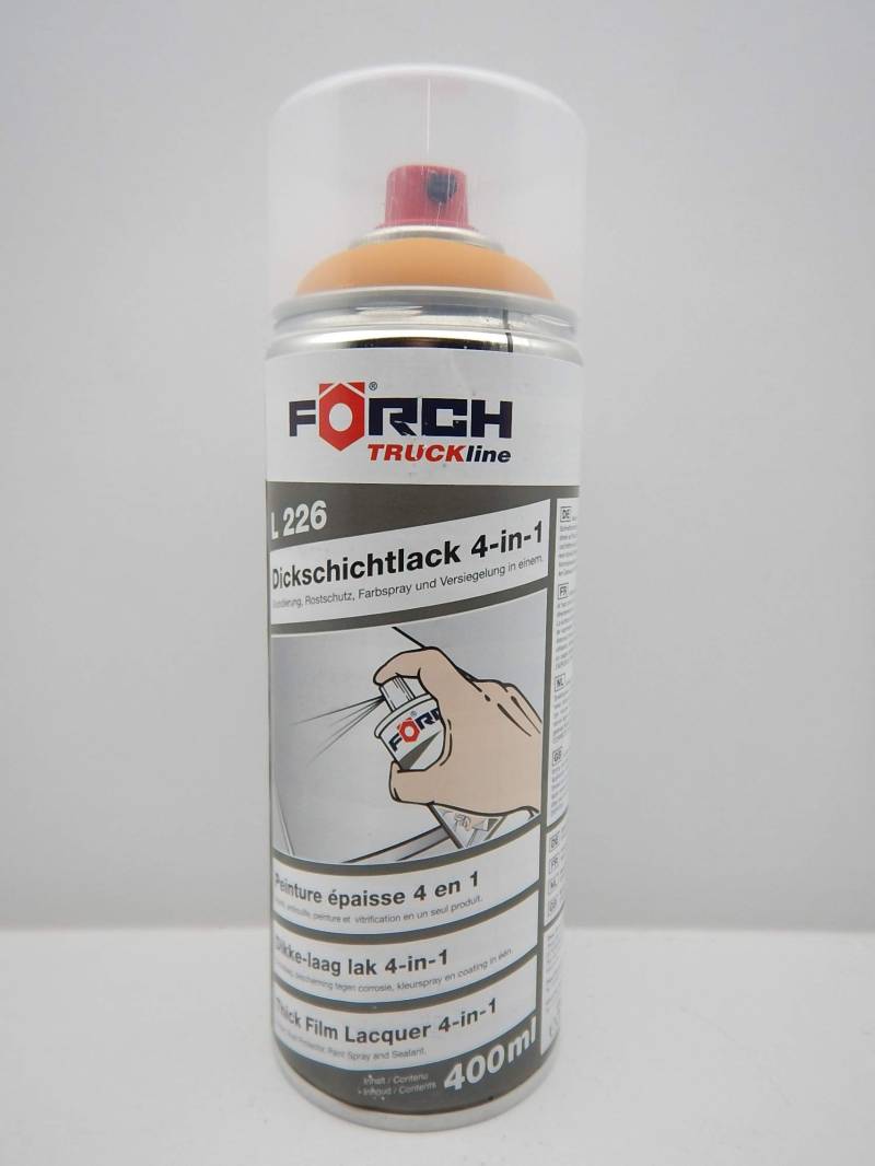 FORCH 4 in 1 LIEBHERR GELB BAUMASCHINE DICKSCHICHTLACK Lack Spray SPRAYDOSE 400ML (1) von FORCH